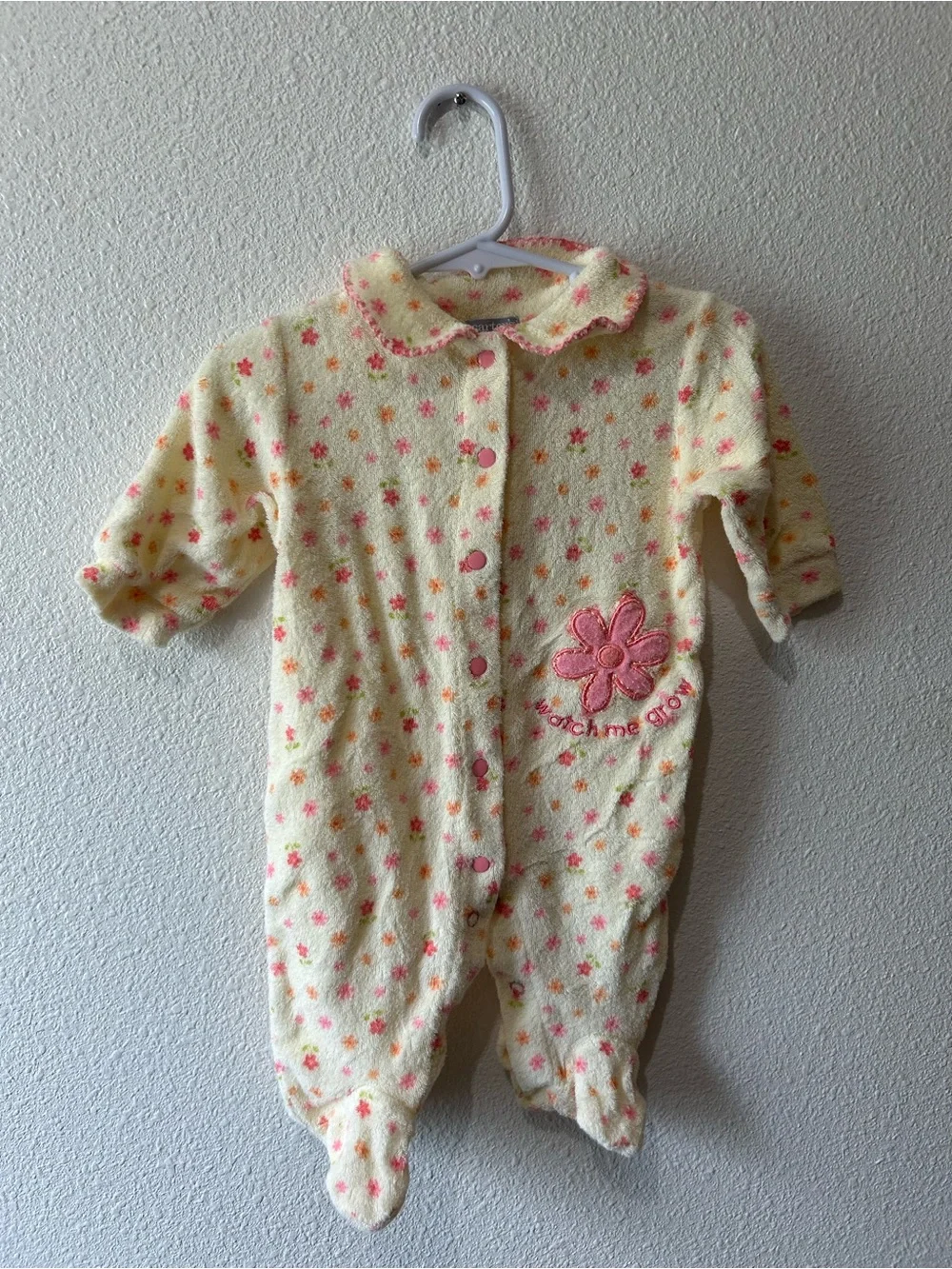Vintage Carters Floral Footed One-Piece